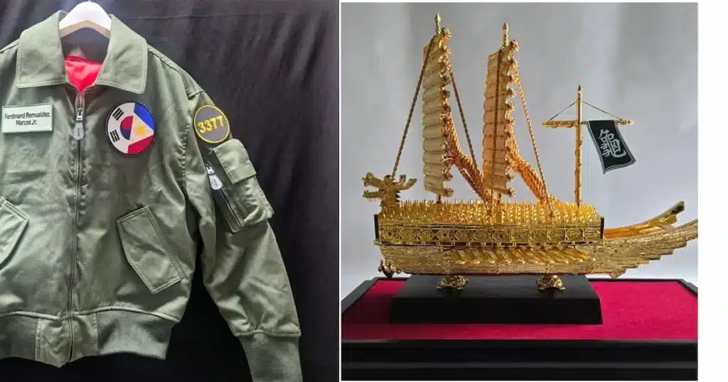 President Lee Gifts Gold Plaque and Drone Jacket to Marcos President Lee Gifts Gold Plaque and Drone Jacket to Marcos