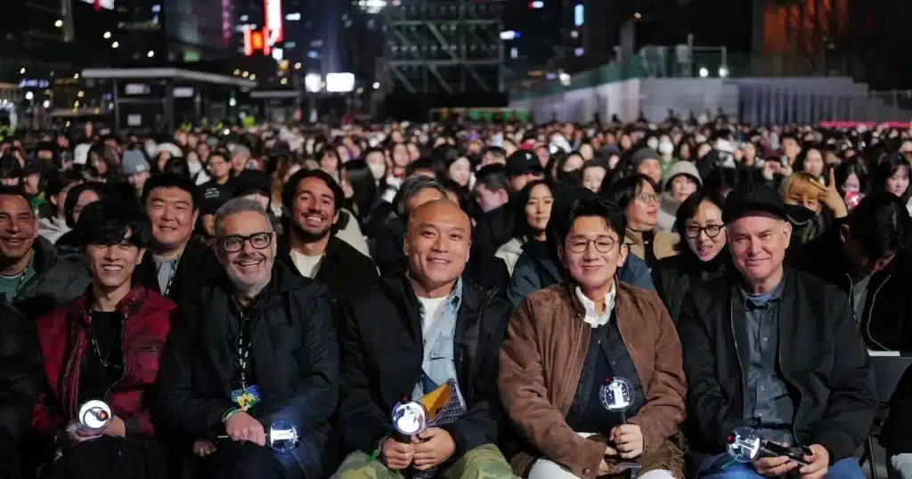 Billboard and Coachella CEOs Join HYBE Chair at BTS Gwanghwamun Concert Billboard and Coachella CEOs Join HYBE Chair at BTS Gwanghwamun Concert