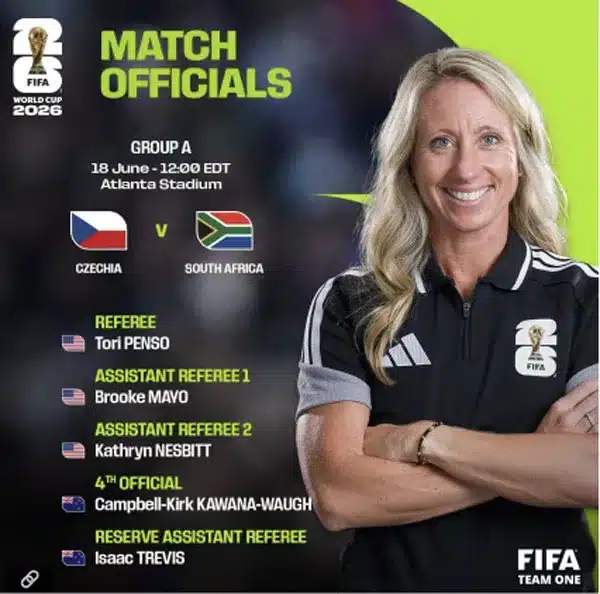 US Female Referee to Officiate Czech Republic vs. South Africa Match US Female Referee to Officiate Czech Republic vs. South Africa Match