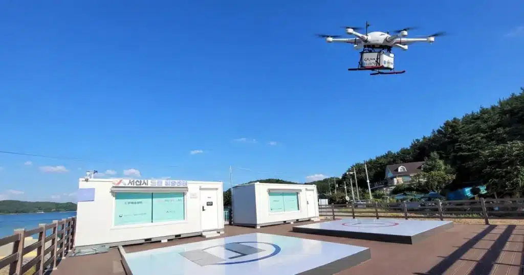 Drone Delivery Service Launches at Seosan Beach Drone Delivery Service Launches at Seosan Beach