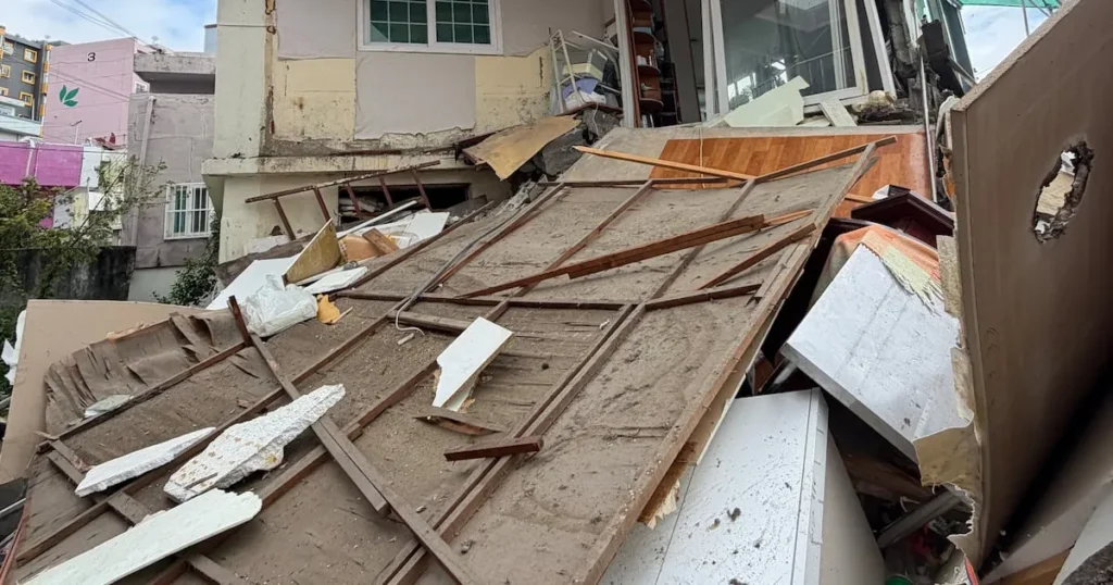 Busan House Partial Collapse Injures One During Evacuation