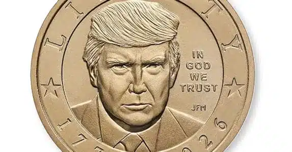 Gold-Colored Dollar Coin Featuring Trump’s Face Released Gold-Colored Dollar Coin Featuring Trump’s Face Released