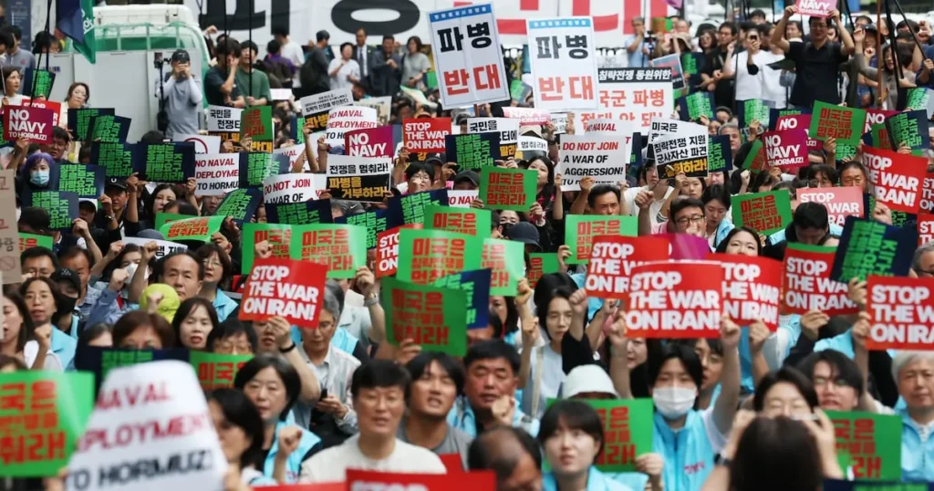 Seoul Citizens Protest Against ‘Hormuz Peace’ Deployment